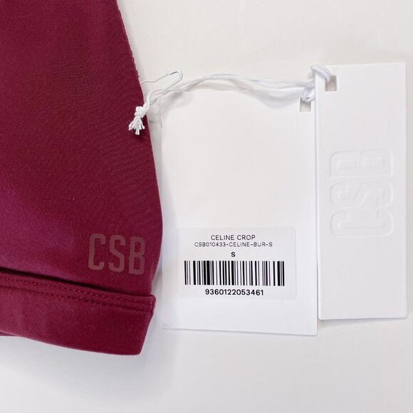 NWT CSB Celine Crop Sports Bra Burgundy Small Crop Shop Boutique - Picture 5 of 6